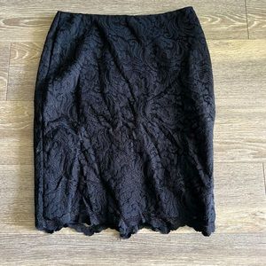 Black Lace Pencil Skirt